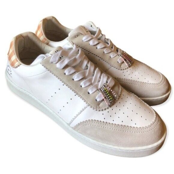 Loeffler Randall Keeley Gingham Leather Low-Top Sneakers Size 11 - Picture 3 of 16